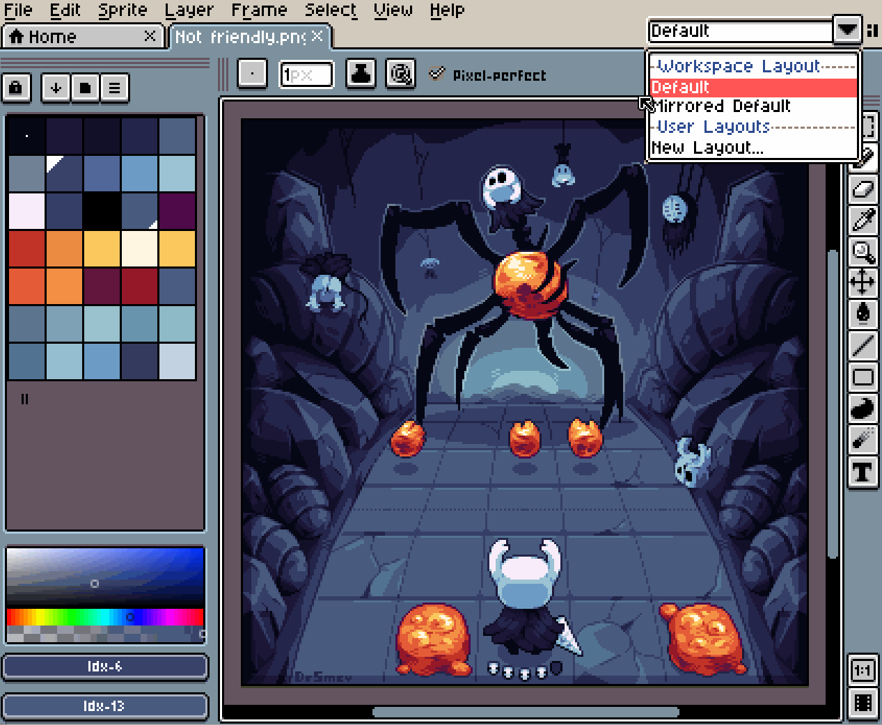 New workspace layout